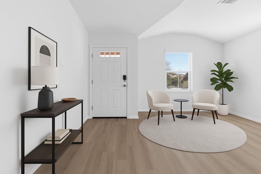 Furnished interior view inside a new home in Waterstone Crossing, Kyle (Image 14). Furnished interior view inside a new home in Waterstone Crossing, Kyle (Image 14).