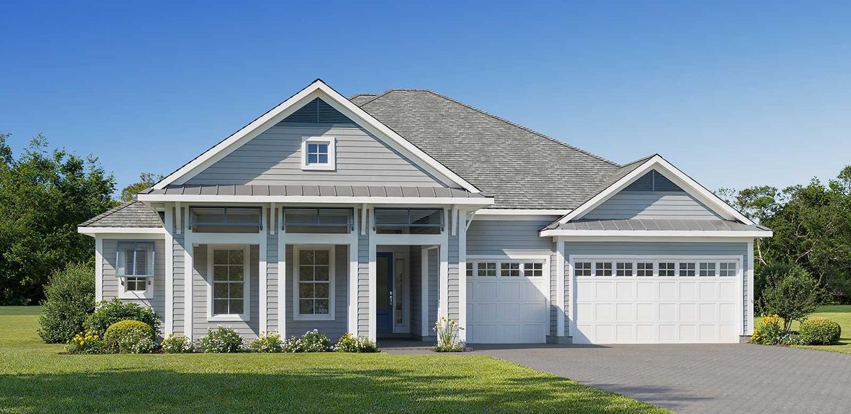 Representative exterior photo of a completed home built from the Tanner - Hidden Creek by MasterCraft Builder Group in SilverLeaf, St. Augustine, FL (Image 7).