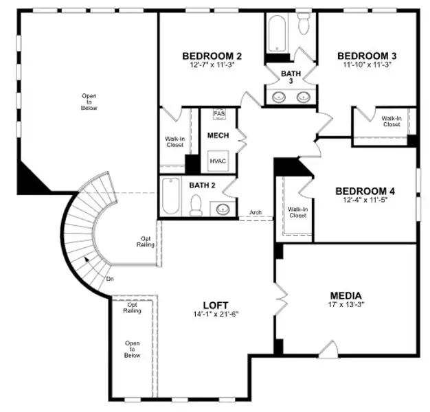 2D floor plan layout of this home in Enclave at Legacy Hills, Celina, TX (Image 4). 2D floor plan layout of this home in Enclave at Legacy Hills, Celina, TX (Image 4).