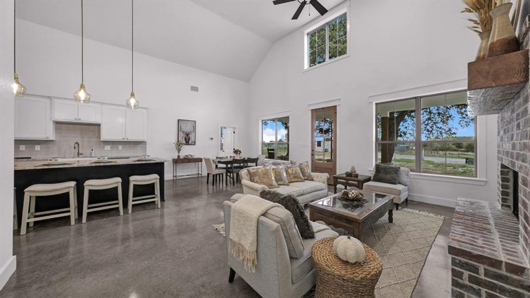 Open concept living area to your kitchen with an island built for entertaining!