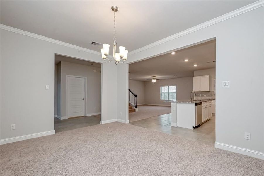 Representative unfurnished interior of a home built from the Plan 2500 by Adams Homes in The Bluffs at Lafayette, Freeport (Image 28).