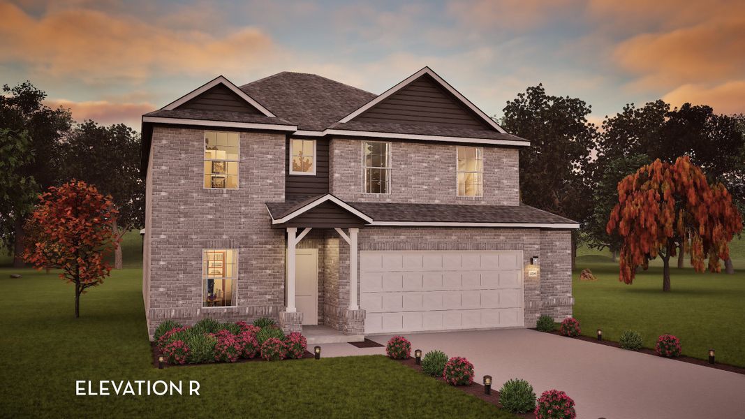 Front exterior of a new home in Sagebrook, Argyle, TX, highlighting curb appeal (Image 1).