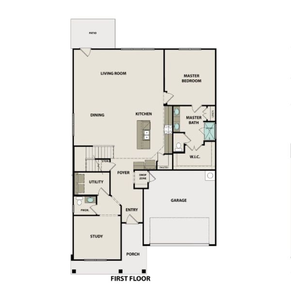 2D floor plan layout of this home in Woods Crossing, Gallatin, TN (Image 4).