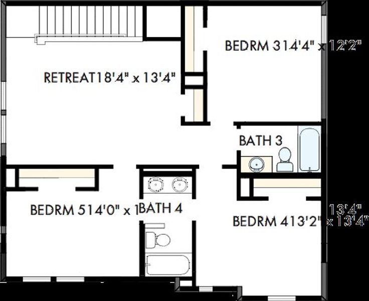 2D floor plan layout of this home in Mayfair - Select Classic Series, New Braunfels, TX (Image 3).