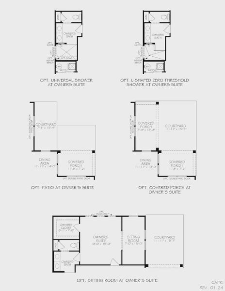 2D floor plan layout for the Capri by Epcon Communities in The Courtyards at Oak Grove, Durham, NC (Image 33).