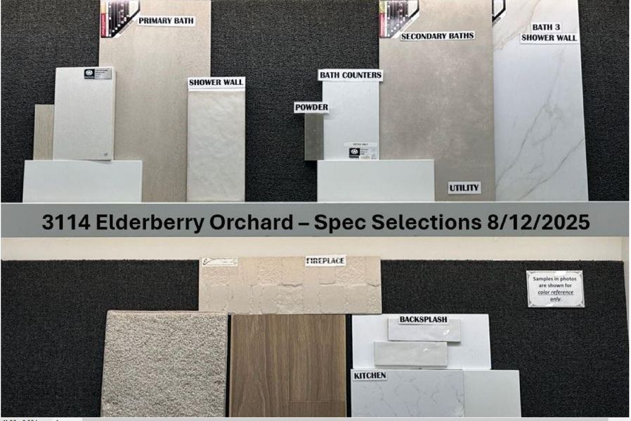 Sample of building materials used in homes in Harvest Green, Richmond (Image 3).