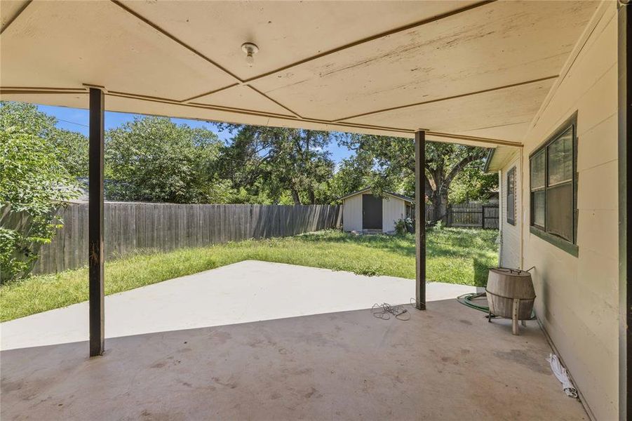 Exterior details and patio area of a home in , Brownwood (Image 23). Exterior details and patio area of a home in , Brownwood (Image 23).