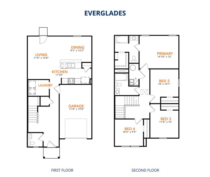 2D floor plan layout of this home in Summit Place, Eden, NC (Image 2).
