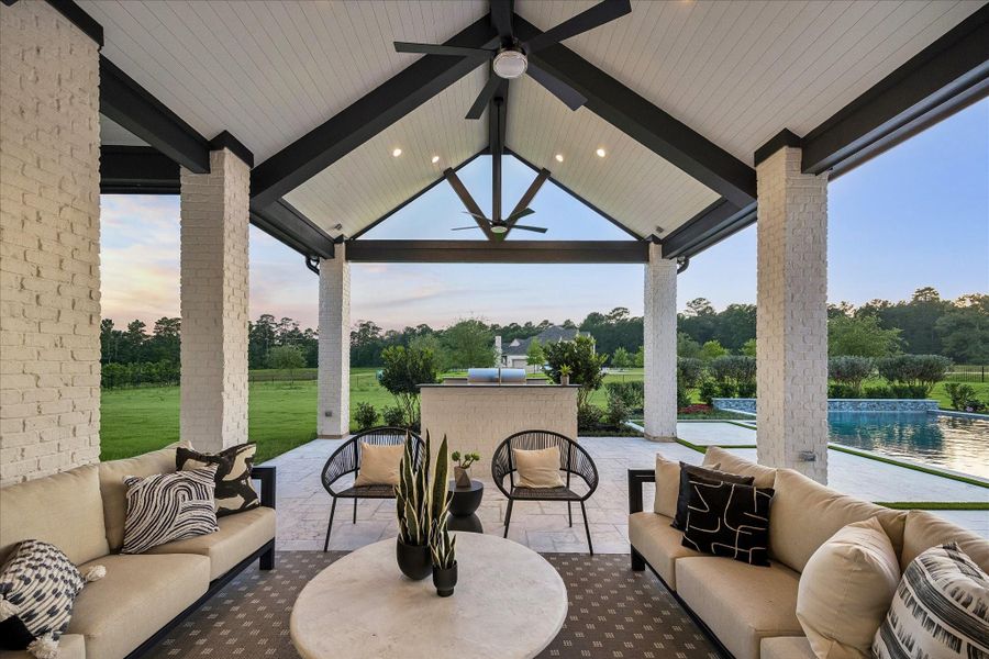Exterior details and patio area of a home in Stallion Lakes, Hockley (Image 3).