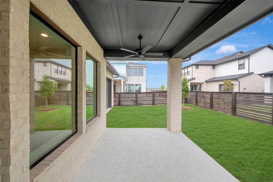 Exterior details and patio area of a home in Easthaven at Bridgeland Central - Horizon Collection, Cypress (Image 21). Exterior details and patio area of a home in Easthaven at Bridgeland Central - Horizon Collection, Cypress (Image 21).