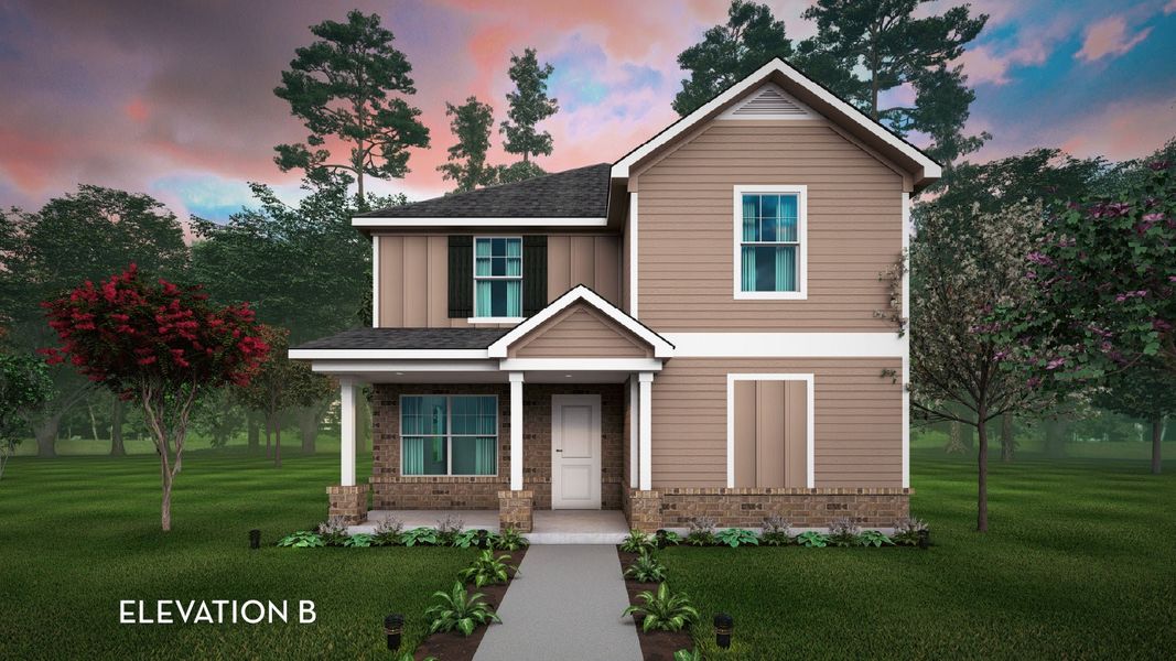 Representative exterior photo of a completed home built from the Sapphire by CastleRock Communities in Austin Point, Richmond, TX (Image 2). Representative exterior photo of a completed home built from the Sapphire by CastleRock Communities in Austin Point, Richmond, TX (Image 2).