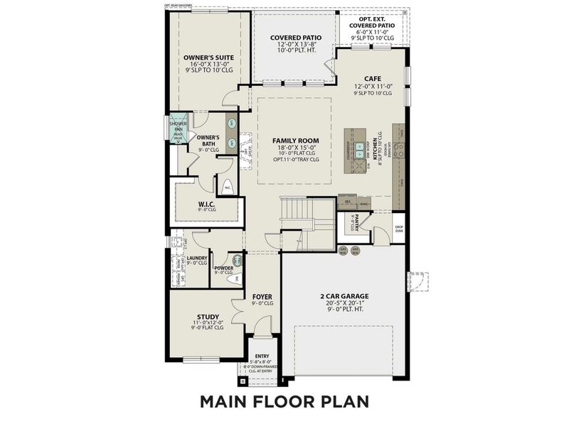2D floor plan layout for the The Sequoia A by Davidson Homes LLC in Bricewood, San Antonio, TX (Image 3).