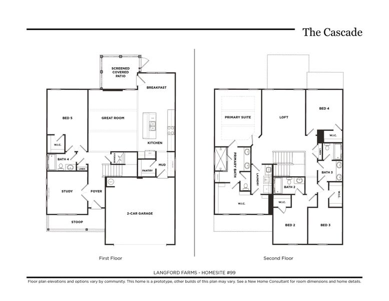 2D floor plan layout of this home in Langford Farms, Gallatin, TN (Image 3).