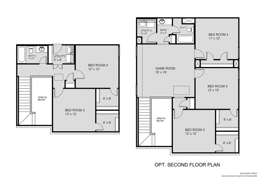 2D floor plan layout of this home in Timber Creek, San Antonio, TX (Image 4).