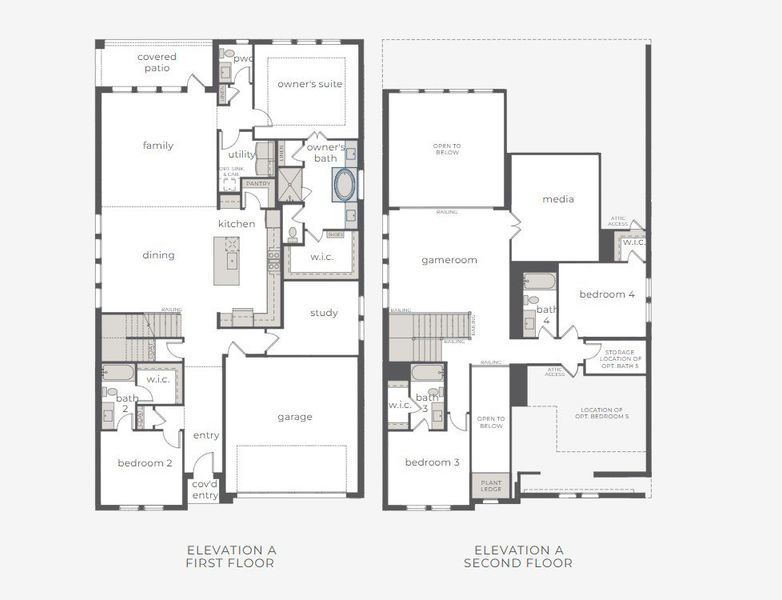 2D floor plan layout for the Tristan by Normandy Homes in Estates at Stacy Crossing, McKinney, TX (Image 3).