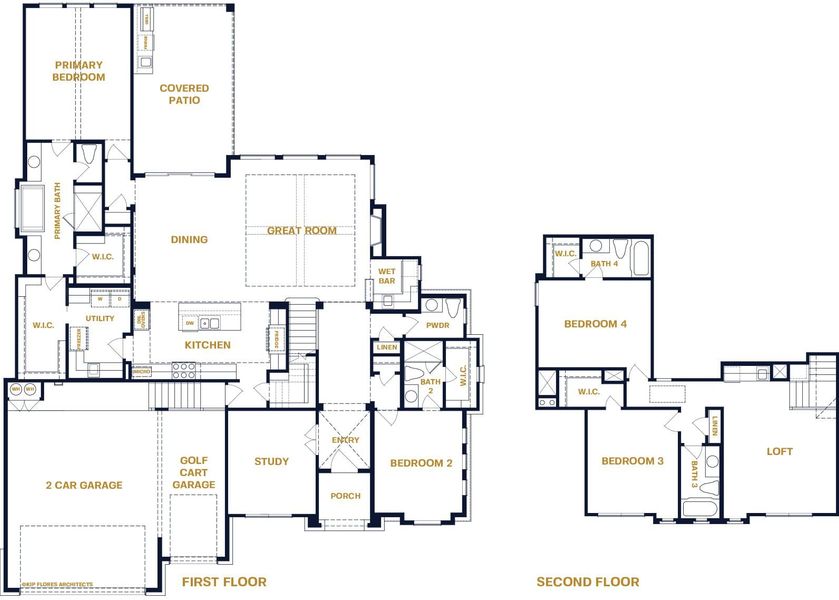 2D floor plan layout of this home in Cimarron Hills – Villas & Country Club, Georgetown, TX (Image 3).