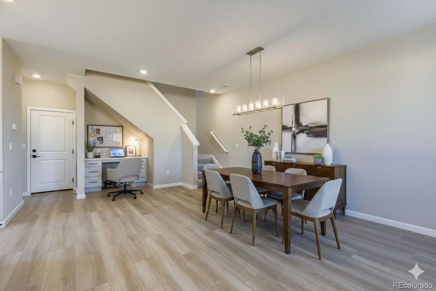 virtually staged dining room