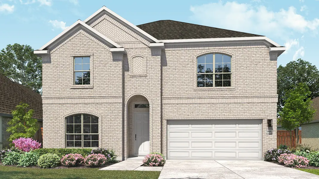 Representative exterior photo of a completed home built from the Magnolia by DRB Homes in Whisper South, San Marcos, TX (Image 1). Representative exterior photo of a completed home built from the Magnolia by DRB Homes in Whisper South, San Marcos, TX (Image 1).