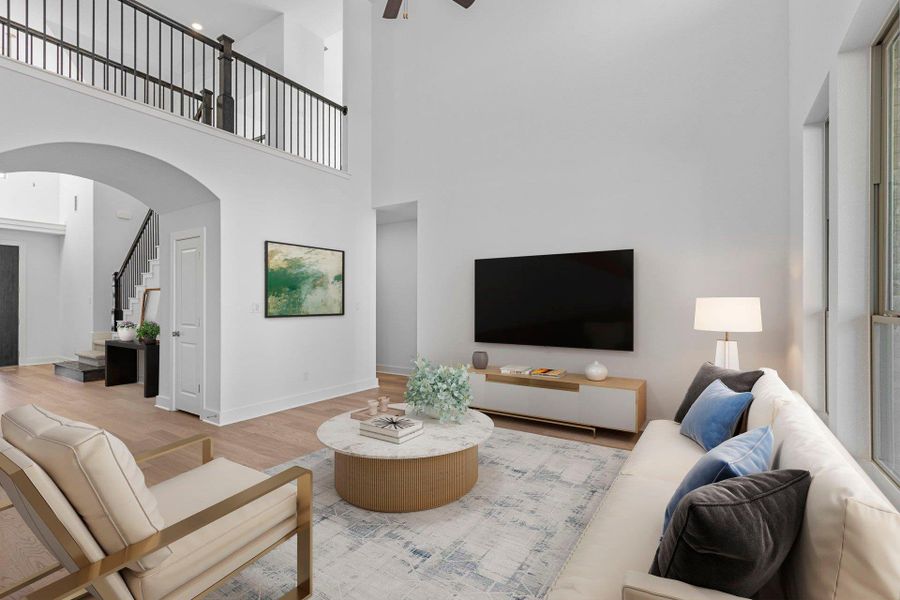 Open Concept Family Room - Virtually Staged