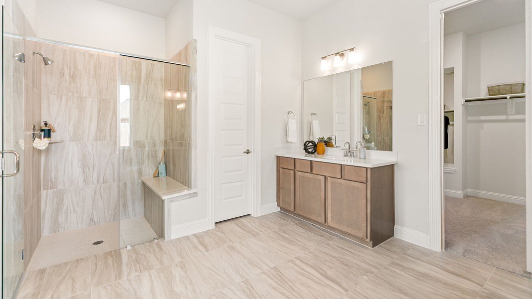 Representative furnished interior of a home built from the Tulane by Brightland Homes in Katy Lakes, Katy (Image 18).