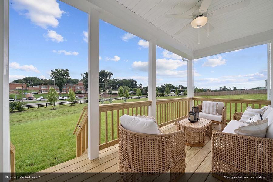 Exterior details and patio area of a home in Hawthorn Ridge, Inman (Image 2).