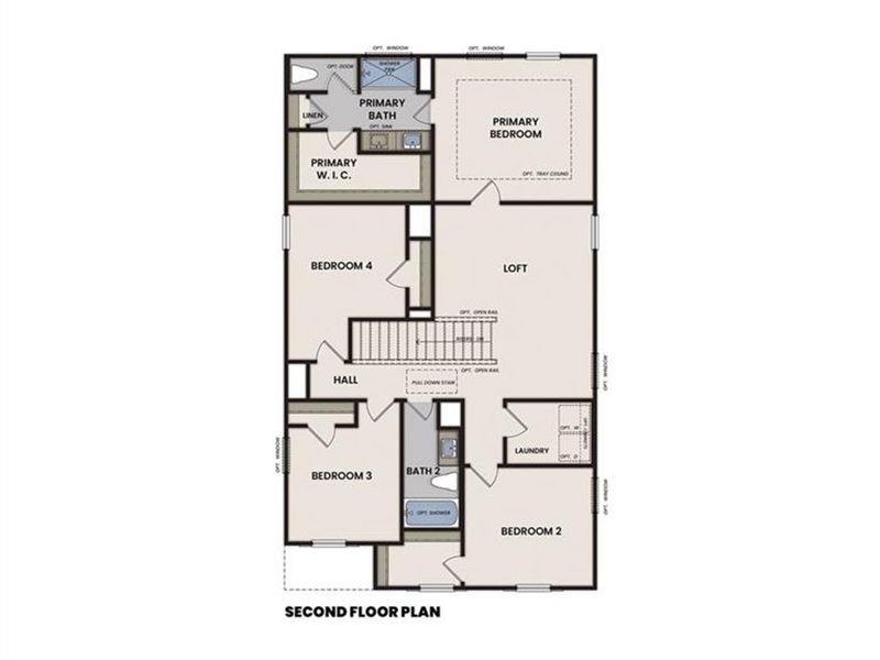 2D floor plan layout of this home in The Bluffs, Canton, GA (Image 3).