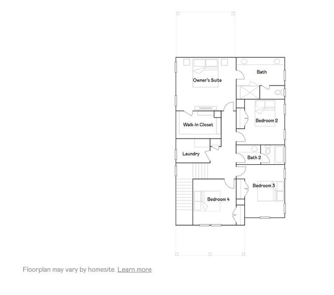 2D floor plan layout of this home in Heron's Walk at Summers Corner: Row Collection, Summerville, SC (Image 4). 2D floor plan layout of this home in Heron's Walk at Summers Corner: Row Collection, Summerville, SC (Image 4).