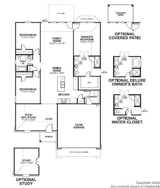 2D floor plan layout of this home in Cinco Lakes, San Antonio, TX (Image 2).