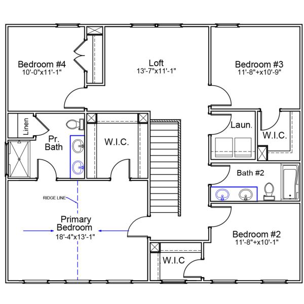 2D floor plan layout of this home in Golden Ridge, Youngsville, NC (Image 3).