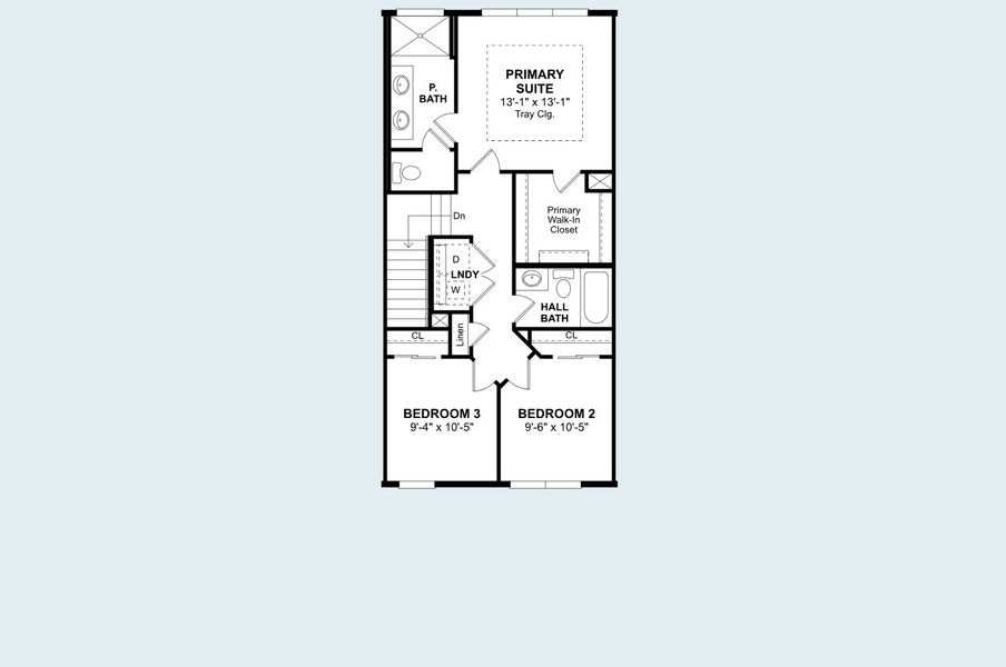 2D floor plan layout of this home in Townes at Northlake, Oviedo, FL (Image 3).