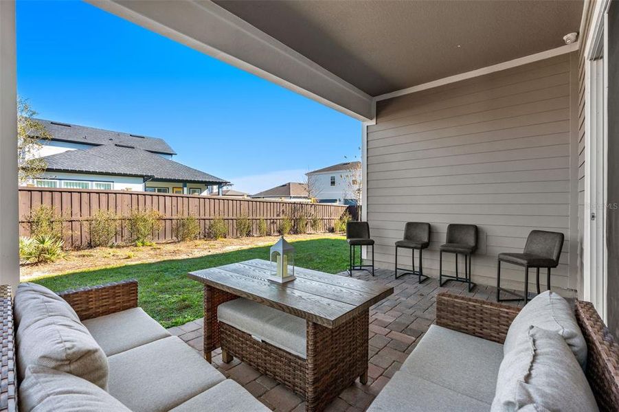 Exterior details and patio area of a home in Weslyn Park at Sunbridge, St. Cloud (Image 4).