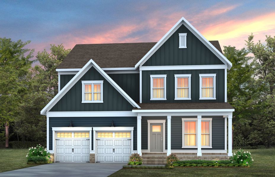 Representative exterior photo of a completed home built from the Mercer by Pulte Homes in The Preserve at Marks Creek, Knightdale, NC (Image 2). Representative exterior photo of a completed home built from the Mercer by Pulte Homes in The Preserve at Marks Creek, Knightdale, NC (Image 2).