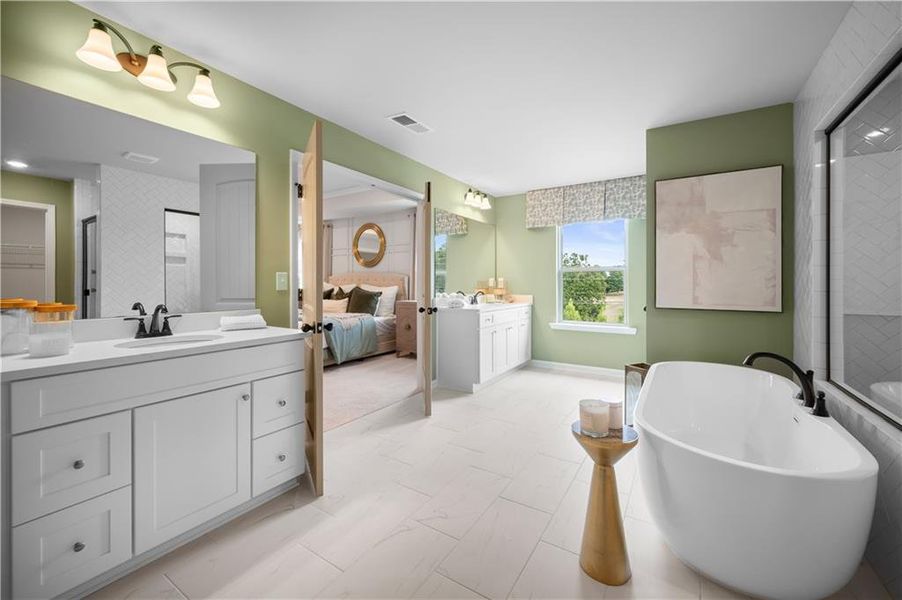 Furnished interior view inside a new home in Adagio, Dacula (Image 16). Furnished interior view inside a new home in Adagio, Dacula (Image 16).