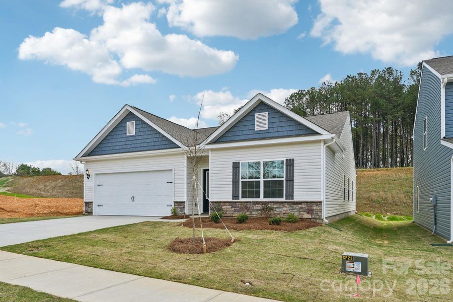 Front exterior of a new home in Willow Estates, Shelby, NC, highlighting curb appeal (Image 18).