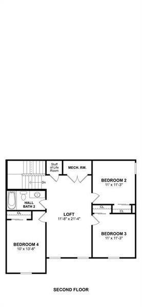 2D floor plan layout of this home in Rolling Ridge, Van Alstyne, TX (Image 3).