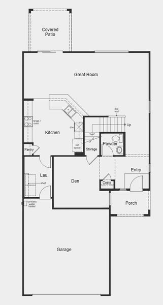 2D floor plan layout for the 2212 Modeled by KB Home in Mandarina Reserve, Marana, AZ (Image 14).