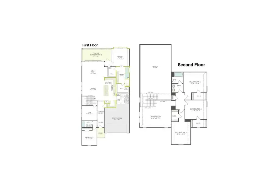 2D floor plan layout of this home in Bridgewater, Midlothian, TX (Image 3).