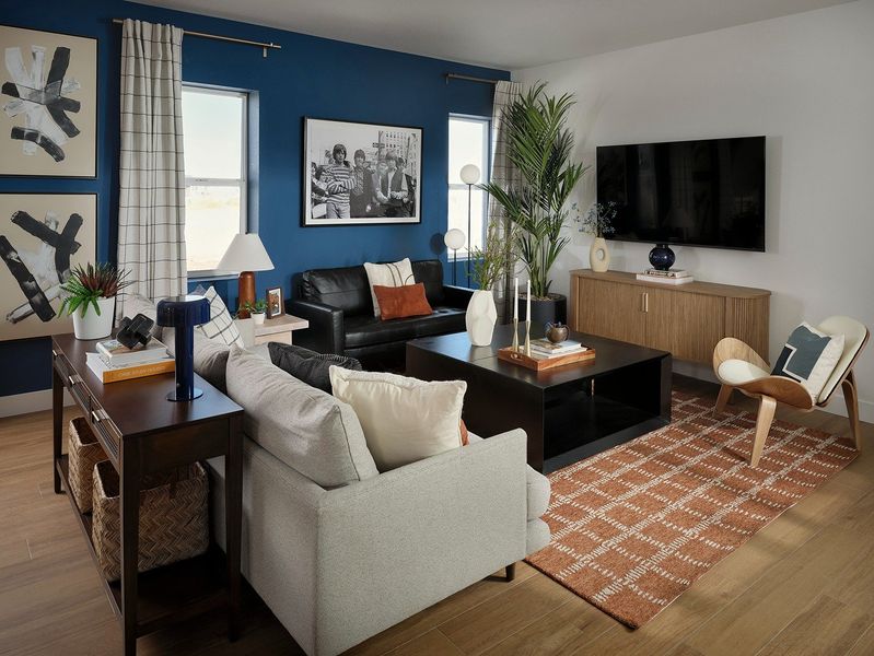 Furnished interior view inside a new home in Painted Prairie, Aurora (Image 3).