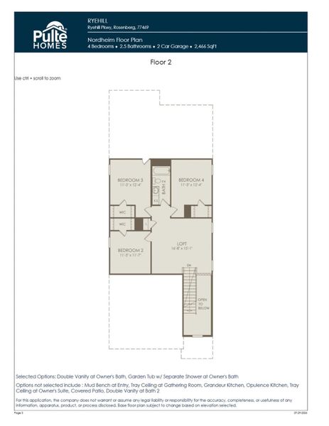 2D floor plan layout of this home in Ryehill, Sugar Land, TX (Image 4).