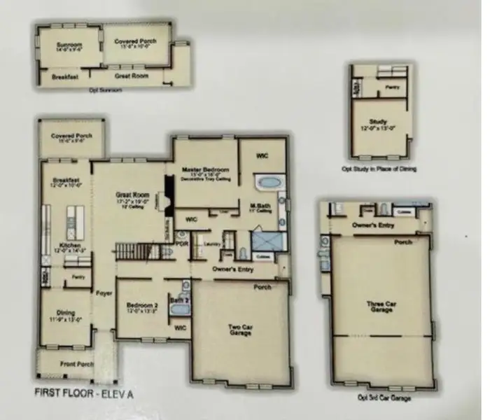 2D floor plan layout of this home in White Oak, Arlington, TN (Image 3).