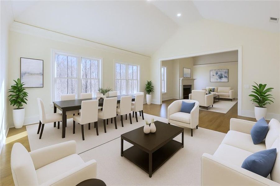 Furnished interior view inside a new home in , Atlanta (Image 7). Furnished interior view inside a new home in , Atlanta (Image 7).