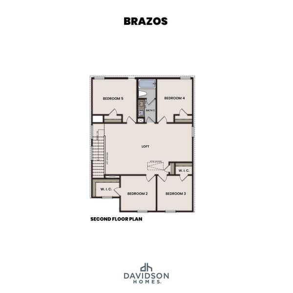 2D floor plan layout for the The Brazos by Davidson Homes LLC in Windmill Estates, Magnolia, TX (Image 4).