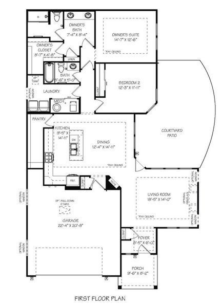 2D floor plan layout for the Palazzo by Epcon Communities in The Courtyards by The Manor, Alpharetta, GA (Image 3).