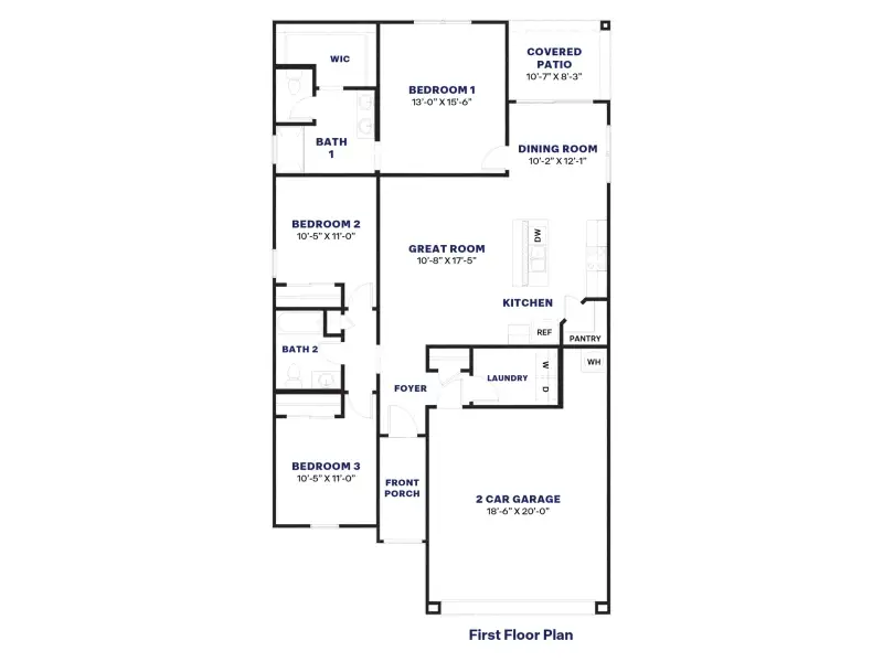 2D floor plan layout of this home in Heartland Ranch, Coolidge, AZ (Image 4).