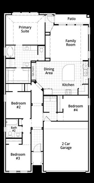 2D floor plan layout of this home in Homestead, Schertz, TX (Image 3).