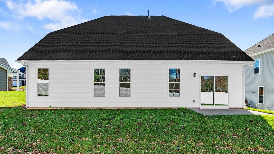 Exterior details and patio area of a home in Hanes Lake, Winston-Salem (Image 3).