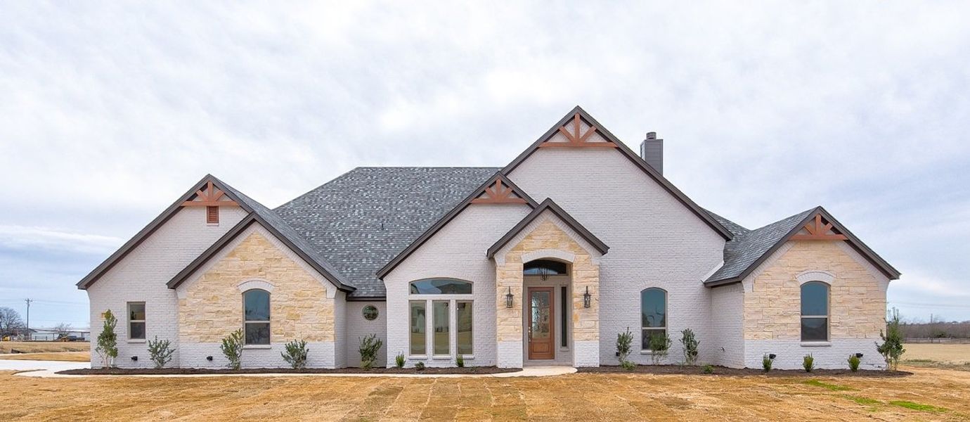Representative exterior photo of a completed home built from the 019-2785-0117 by Abba River Homes in Stanford Estates, Springtown, TX (Image 2). Representative exterior photo of a completed home built from the 019-2785-0117 by Abba River Homes in Stanford Estates, Springtown, TX (Image 2).
