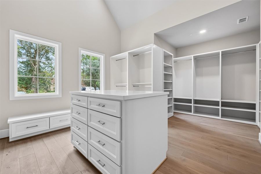 Tailored closets are the hallmark of the primary suite. Tailored closets are the hallmark of the primary suite.