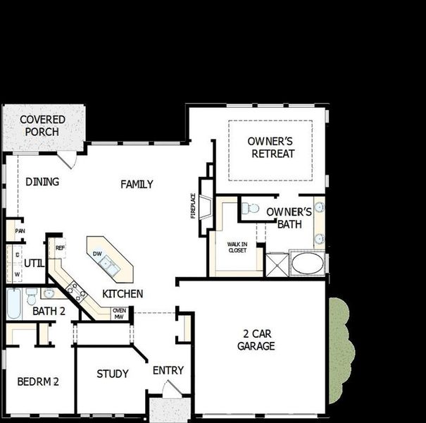 2D floor plan layout of this home in Elements at Viridian - Garden Series, Arlington, TX (Image 3). 2D floor plan layout of this home in Elements at Viridian - Garden Series, Arlington, TX (Image 3).
