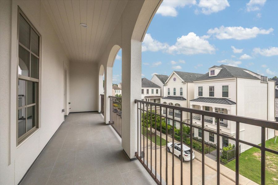 *Model Home* Representative of a third floor balcony off gameroom.